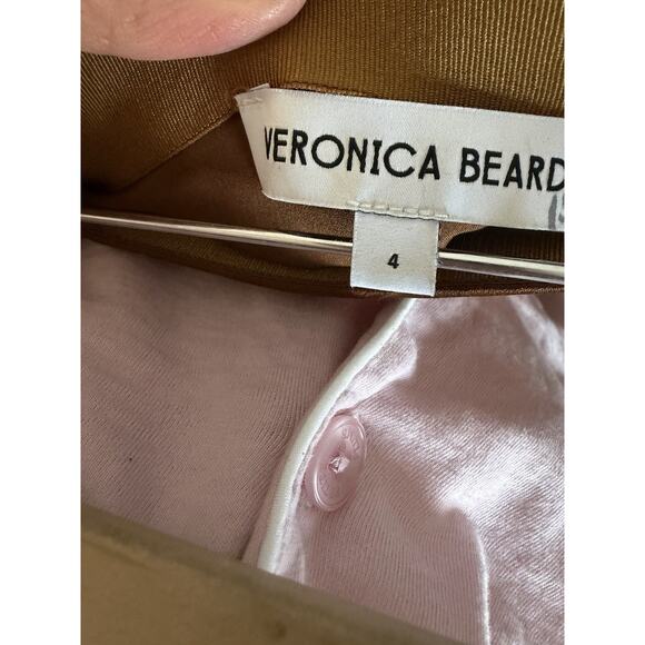 Veronica Beard Sorelle Silk Skirt Dark Ochre Brown Sz 4 $448 - Picture 9 of 16